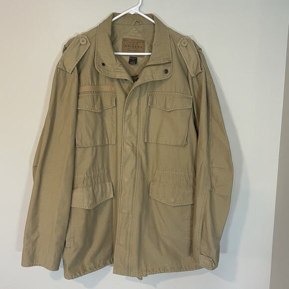 Arizona Jean Co M-65 Style Field Jacket Mens Large Tan Cargo Barn Utility Coat - Picture 1 of 8